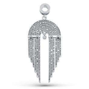 Православная подвеска Акафист Покрову Пресвятой Богородицы из черненого серебра Иордань с фианитом Б-П-580 Акафист Покр Прес Богор фото